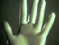 Screen capture of Ed Catmull's left hand - from the world's first ever 3D rendered movie created in 1972 by Ed Catmull and Fred Park.